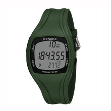 Load image into Gallery viewer, Men Sports Watch Silicone Watchband Calorie Pedometer Second Chronograph Outdoor Watches 50 Waterproof Double Time Wristwatches