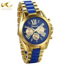 Load image into Gallery viewer, Lancardo Mens Watches Top Brand Luxury Gold Blue Steel Quartz Men's Watch 2017 Fashion Men Watches Male Clock Relogio Masculino
