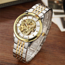 Load image into Gallery viewer, Luxury Dragon Skeleton Automatic Mechanical Watches For Men Wrist Watch Stainless Steel Strap Gold Clock Waterproof Mens relogio
