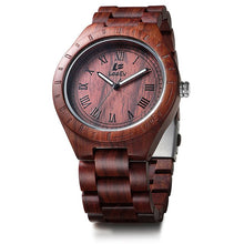 Load image into Gallery viewer, LeeEv Ev1001 Natural Handmade Zebra Sandal Wooden Watches For Men Luxury Watch MIYOTA Quartz Retro Antique Sandalwood Relogio

