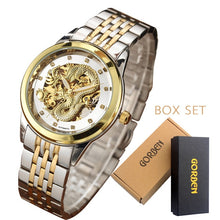 Load image into Gallery viewer, Luxury Dragon Skeleton Automatic Mechanical Watches For Men Wrist Watch Stainless Steel Strap Gold Clock Waterproof Mens relogio
