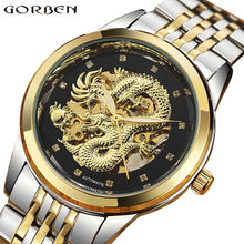Load image into Gallery viewer, Luxury Automatic Mechanical Wrist Watch Men Chinese Dragon Design Skeleton Gold Silver Male Clock Self-winding Relogio Masculino

