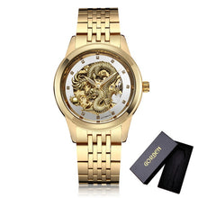 Load image into Gallery viewer, Luxury Automatic Mechanical Wrist Watch Men Chinese Dragon Design Skeleton Gold Silver Male Clock Self-winding Relogio Masculino
