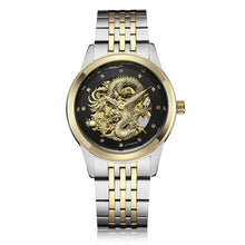 Load image into Gallery viewer, Luxury Automatic Mechanical Wrist Watch Men Chinese Dragon Design Skeleton Gold Silver Male Clock Self-winding Relogio Masculino
