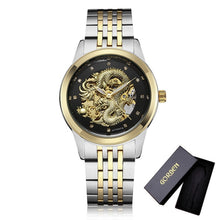 Load image into Gallery viewer, Luxury Automatic Mechanical Wrist Watch Men Chinese Dragon Design Skeleton Gold Silver Male Clock Self-winding Relogio Masculino
