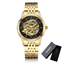Load image into Gallery viewer, Luxury Automatic Mechanical Wrist Watch Men Chinese Dragon Design Skeleton Gold Silver Male Clock Self-winding Relogio Masculino
