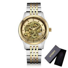 Load image into Gallery viewer, Luxury Automatic Mechanical Wrist Watch Men Chinese Dragon Design Skeleton Gold Silver Male Clock Self-winding Relogio Masculino
