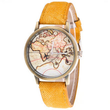 Load image into Gallery viewer, montre femme Wrist Watch Airplane World Map Women Men horloge Leather Quartz Watches jun20
