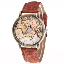 Load image into Gallery viewer, horloge Wrist Watch montre homme Women Men Clock  Leather Quartz Airplane World Map Watches jun20
