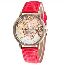 Load image into Gallery viewer, horloge Wrist Watch montre homme Women Men Clock  Leather Quartz Airplane World Map Watches jun20
