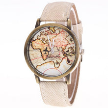Load image into Gallery viewer, horloge Wrist Watch montre homme Women Men Clock  Leather Quartz Airplane World Map Watches jun20
