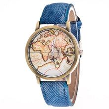 Load image into Gallery viewer, horloge Wrist Watch montre homme Women Men Clock  Leather Quartz Airplane World Map Watches jun20
