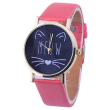Load image into Gallery viewer, Watch OTOKY Willby Cute Meow Cat Face Watch Leopard PU Leather Quartz Wrist Watches 161213 Drop Shipping
