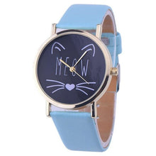 Load image into Gallery viewer, Watch OTOKY Willby Cute Meow Cat Face Watch Leopard PU Leather Quartz Wrist Watches 161213 Drop Shipping
