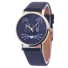 Load image into Gallery viewer, Watch OTOKY Willby Cute Meow Cat Face Watch Leopard PU Leather Quartz Wrist Watches 161213 Drop Shipping
