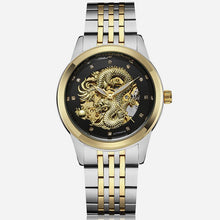 Load image into Gallery viewer, Skeleton Gold Mechanical Watch Men Automatic 3D Carved Dragon Steel Mechanical Wrist Watch China Luxury Top Brand Self Wind 2018
