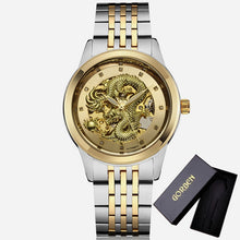 Load image into Gallery viewer, Skeleton Gold Mechanical Watch Men Automatic 3D Carved Dragon Steel Mechanical Wrist Watch China Luxury Top Brand Self Wind 2018
