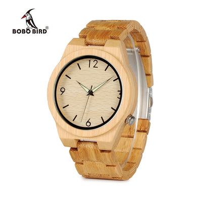 BOBO BIRD Bamboo Wood Men Watches Relogio Masculino Timepieces Quartz Wristwatches for Male C-D27