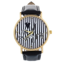 Load image into Gallery viewer, Watch OTOKY Willby Cute Striped Paris Eiffel Tower Watch Women Girl PU Leather Quartz Analog Wrist Watches 161213 Drop Shipping

