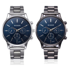 Load image into Gallery viewer, Fashion Men Crystal Stainless Steel Analog Quartz Wrist Watch Bracelet stainless Casual men's watches dropshipping Male Watch
