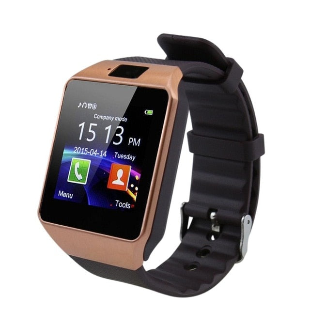 Cawono Gold DZ09 Bluetooth Smart Watch with Camera Phone Call GSM SIM Smartwatch for iPhone Xiaomi Samsung HUAWEI Smartphones