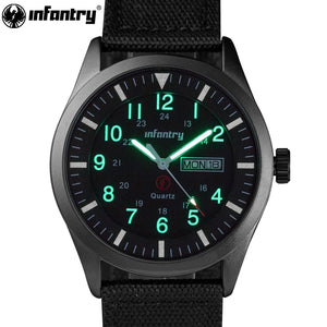 INFANTRY Mens Watches Top Brand 2018 Sport Watch Men Police Luminous Wristwatches Military Black Nylon Strap Relojes Hombre