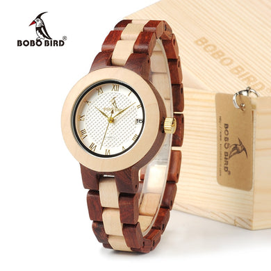 BOBO BIRD M19 Rose Sandal Wood Watch Women Minimal Dress Wristwatch Female Watches Top Brand Luxury