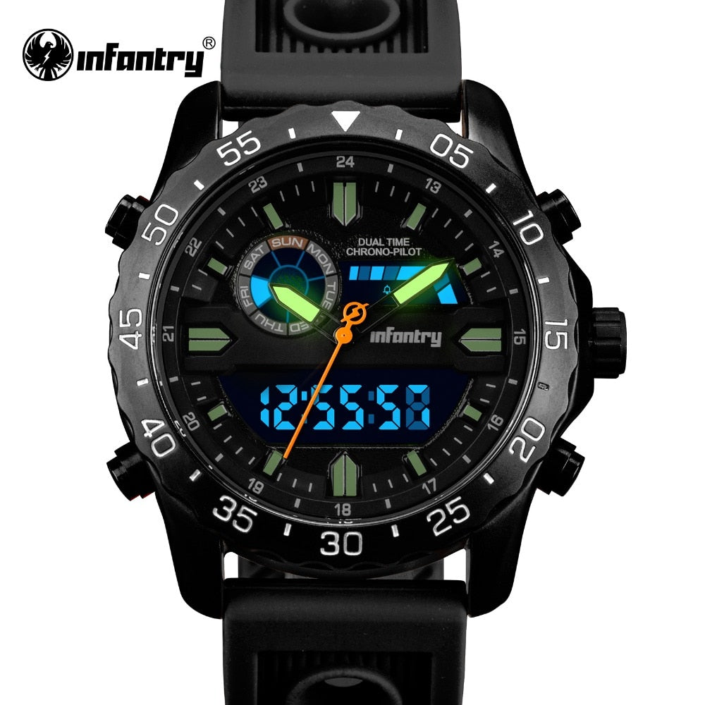 INFANTRY Military Watch Men Digital LED Wristwatch Mens Watches Top Brand Tactical Luminous Sport Black Army Relogio Masculino