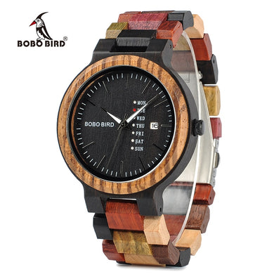 BOBO BIRD Watches Men New Arrivals Bamboo Wooden Show date Wrist Watch Quartz Male Gift in Wood Box erkek kol saati
