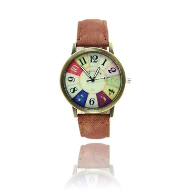GEMIXI Fashion Watches women luxury brand  wristwatches fashionable Harajuku Graffiti Pattern Leather Band Wrist Watches