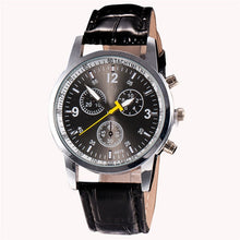 Load image into Gallery viewer, Novel design New Luxury Fashion Faux Leather Men Blue Ray Glass Quartz Analog Watches Casual Cool Watch Brand Men Watches