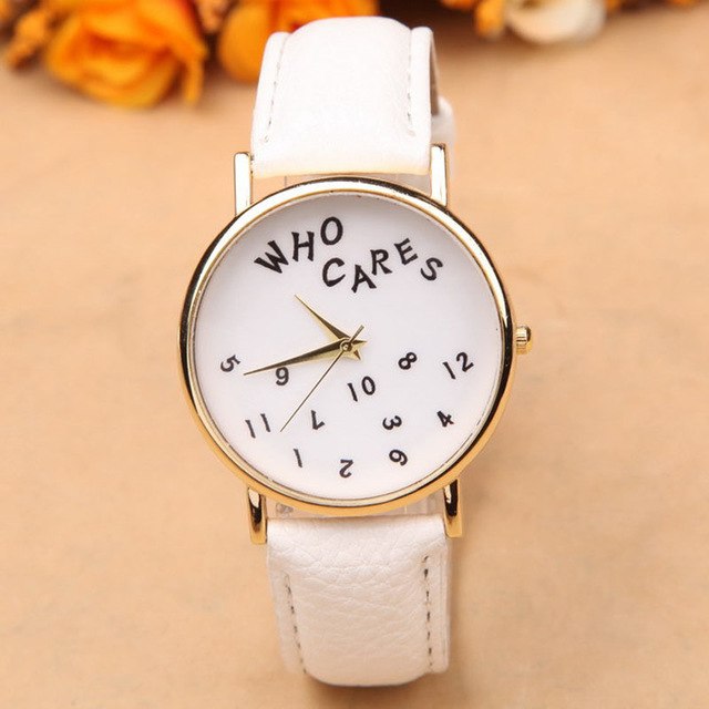 GEMIXI Fashion Dignity Fashion Women Letter Casual PU Leather Watch Analog Quartz Wrist Watches reloj hombre kol saati
