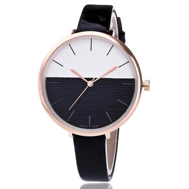 Quartz Watch Women Fashion Casual  Round Case Glass  Wristwatches Leather Band 2018  Casual  Montre femme Watch  18FEB3