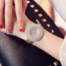 Load image into Gallery viewer, Luxury Top Brand Rose Gold Quartz Womens Watch Bling Bling Full Crystal Dial Stainless Steel Bracelet Dress Ladies Wristwatches
