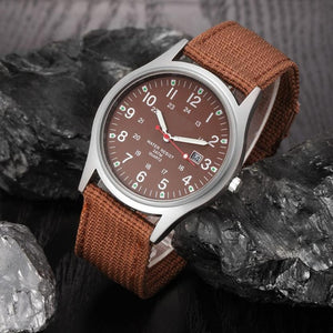 Military Army Men's Date Canvas Band Stainless Steel Sport Quartz Wrist Watch relojes hombre 2017 montre homme july11