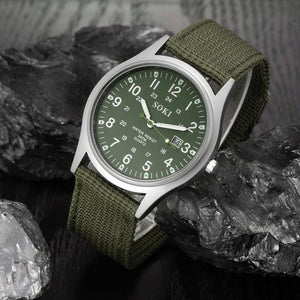 Military Army Men's Date Canvas Band Stainless Steel Sport Quartz Wrist Watch relojes hombre 2017 montre homme july11