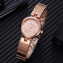 Load image into Gallery viewer, Rose Gold Plated Women's Elegant Rhinestone Bracelet Quartz Watch Fashion Ladies Dress Watches women's watches analogic Top
