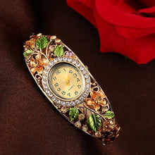 Load image into Gallery viewer, Women Bangle Crystal Flower Bracelet Quartz Watch Wristwatch Eye-catching  Luxury brands Top brands  Elegant  reloj mujer#25
