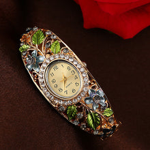 Load image into Gallery viewer, Women Bangle Crystal Flower Bracelet Quartz Watch Wristwatch Eye-catching  Luxury brands Top brands  Elegant  reloj mujer#25
