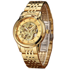 Load image into Gallery viewer, Luxury Automatic Mechanical Wrist Watch Men Chinese Dragon Design Skeleton Gold Silver Male Clock Self-winding Relogio Masculino
