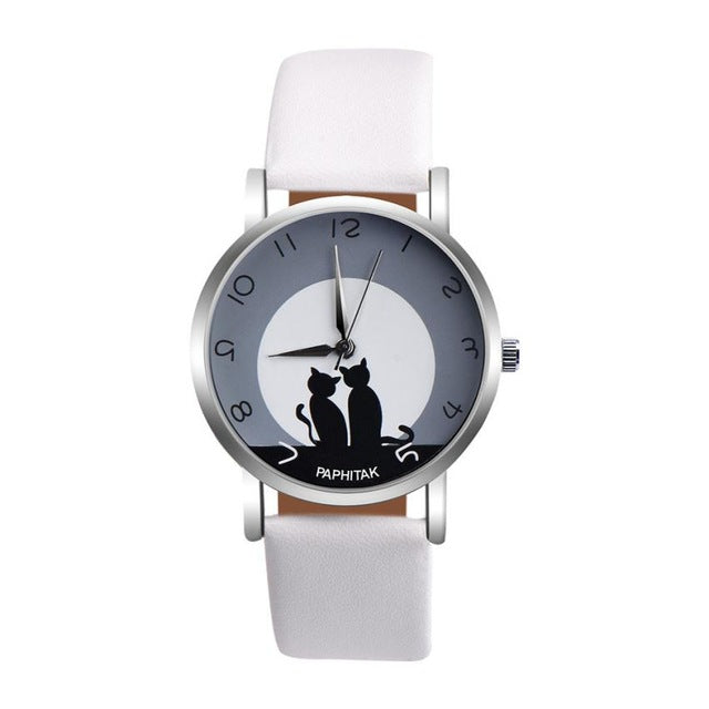 OTOKY Women Watches Cute Cat Faux Leather Strap Relojes mujeres Analog Quartz Watch relogios Wristwatches Dropshipping Feb09