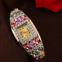 Load image into Gallery viewer, Hot Hothot Sales Elegant Bangle Watch Women Luxury Crystal Flower Bracelet Watches Luxury Quartz Watch relogio feminino at1
