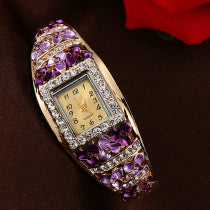 Load image into Gallery viewer, Hot Hothot Sales Elegant Bangle Watch Women Luxury Crystal Flower Bracelet Watches Luxury Quartz Watch relogio feminino at1
