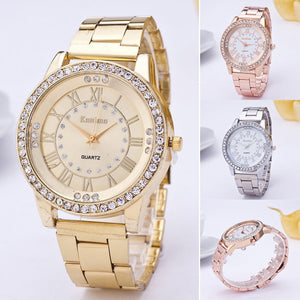 2019 Fashion Luxury Women Watches Crystal Rhinestone Stainless Steel Quartz Wrist Watch Relogio Feminino Saat Montre Femme Gift