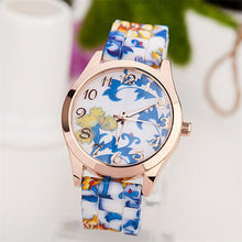 Load image into Gallery viewer, Women Girl Watch Silicone Printed Flower Causal Quartz WristWatches Store sales promotion at a loss of 99 Free Shipping  au8
