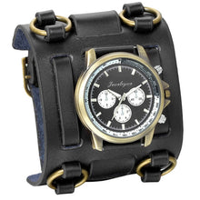 Load image into Gallery viewer, LANCARDO Men's Punk Retro Tachymetre Wide Strap Watches Male Reloj Watch Leather Bracelet Quartz WristWatch For Man Gifts Clock
