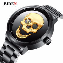 Load image into Gallery viewer, Skull Mens Quartz Watch Unique Fashion 3D Waterproof Luxury Men Steampunk Watches Stainless Steel Sports Clock Relogio Masculino
