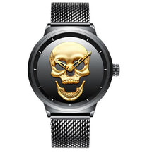 Load image into Gallery viewer, Skull Mens Quartz Watch Unique Fashion 3D Waterproof Luxury Men Steampunk Watches Stainless Steel Sports Clock Relogio Masculino
