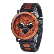 Load image into Gallery viewer, BOBO BIRD Wooden Men Watches Relogio Masculino Top Brand Luxury Stylish Chronograph Military Watch Great Gift for Man OEM