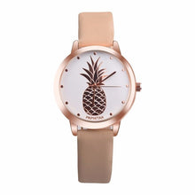 Load image into Gallery viewer, Style Quartz Women Watch Top Fashion Womens Pineapple Faux Leather Analog Quartz Watch With Crystals Clocks Women
